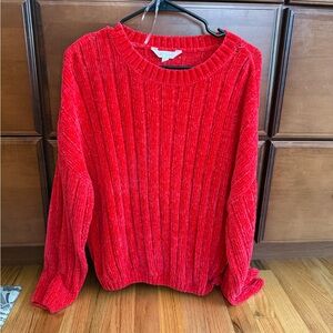 No Boundaries Vibrant Red Crew Neck Sweater